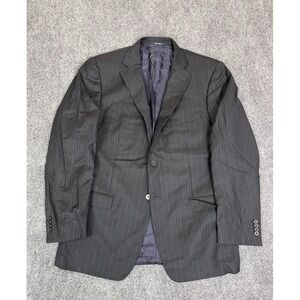 Zegna City Model Natural Comfort 100 % Wool Navy Blue Blazer Pinstripe Size 54 R